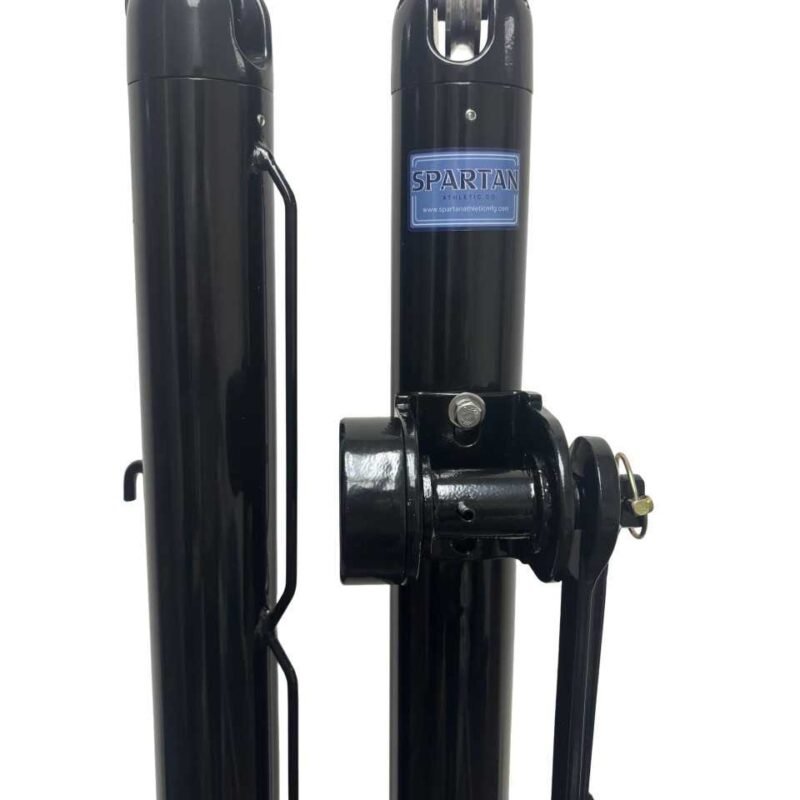 Spartan Titan Pro 2-7/8" Round Tennis Net Posts with External Winder - USA Manufactured