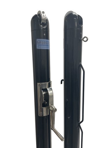 Spartan Legacy 3" Round Tennis Net Posts with Stainless Steel Internal Winder