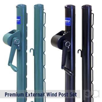 Premium 2-7/8" External Wind Tennis Net Posts (pair)